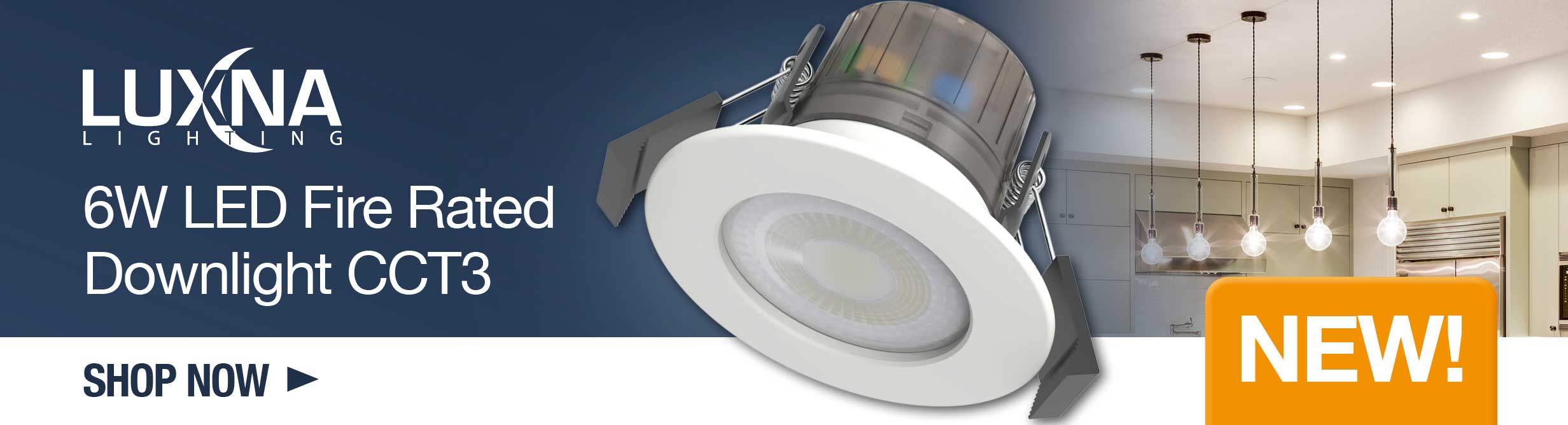 Luxna 6W LED Fire Rated Downlight CCT3